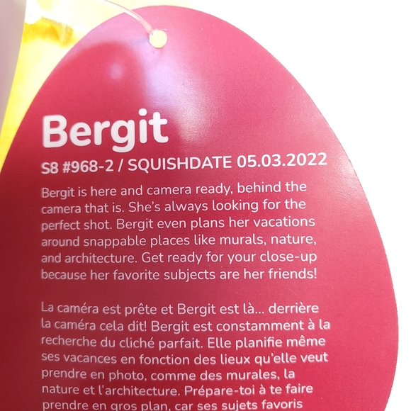 Bergit Squishmallows 8 Inch BNWT Valentines Day Boba Tea Plush Toy - Picture 7 of 7